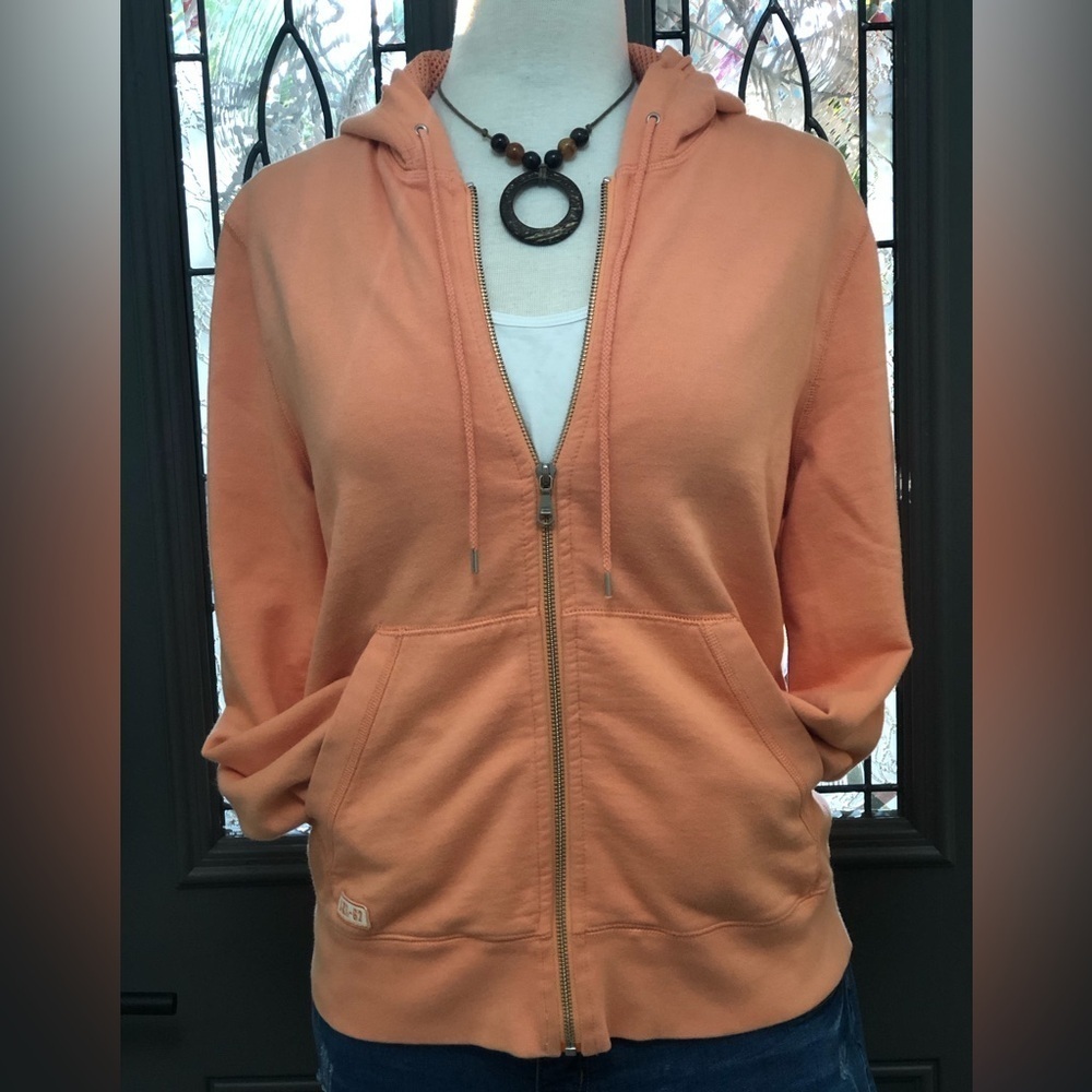 Lauren Jeans Co. Ralph Lauren Zip Up Hooded Sweatshirt |Medium Petite